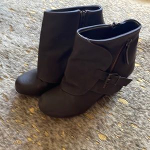 Brown Blowfish wedge booties!